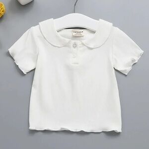 NWT Cavigour Peter Pan Collar White Shirt 2T D79